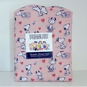 Peanuts Snoopy Valentine Happy Hearts Pink 4PC Queen Sheet Set